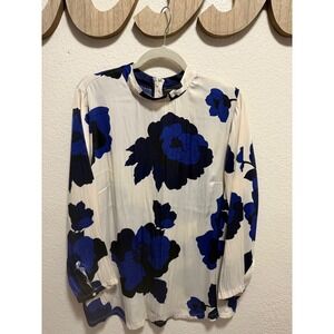 Lane Bryant Floral Blue Blouse Size 18